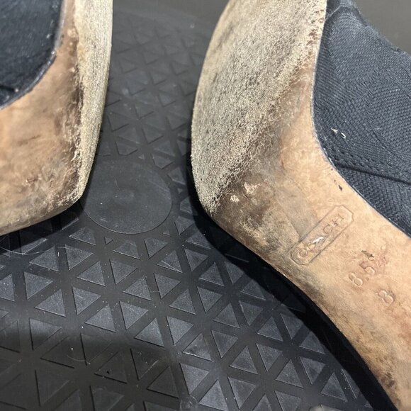 COACH Bennett Womens Canvas Bootie Stiletto Signature Monogram Jacquard Size 6.5 - Picture 7 of 9